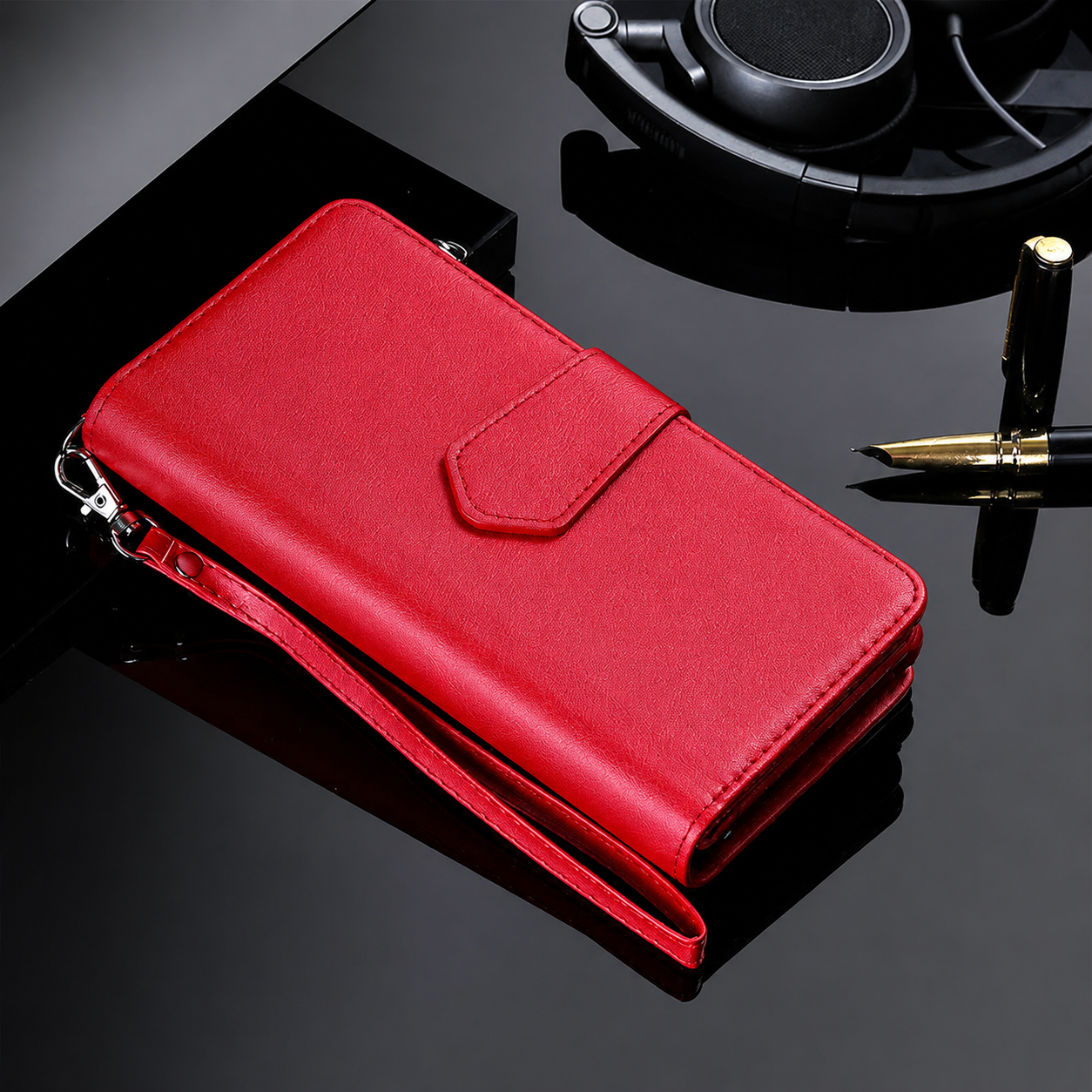 Premium iPhone Case Magnetic Detachable Wallet PU Leather Flip Cover Card Holder Kickstand Shockproof Full Coverage Protective Design