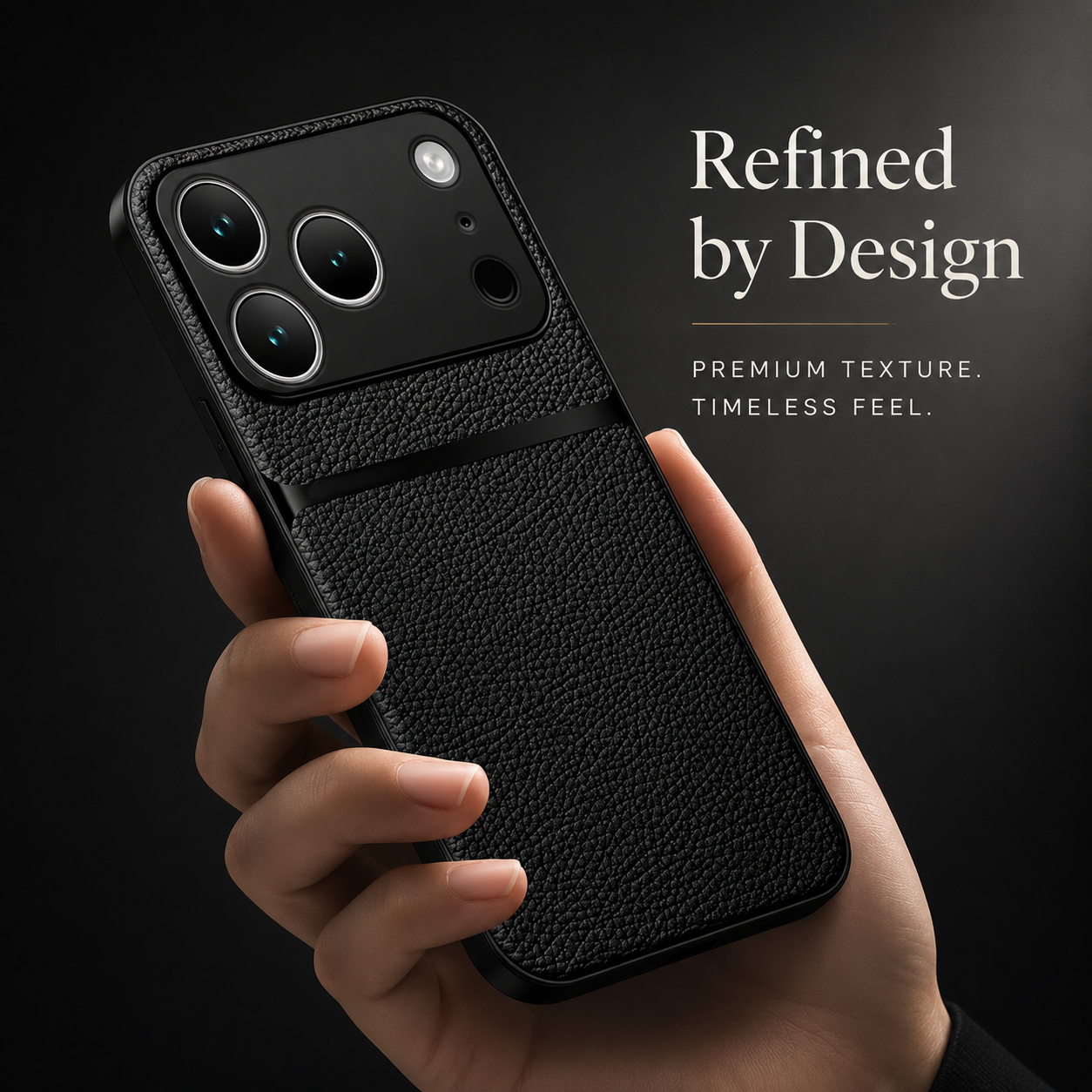 Premium iPhone Case Leather Pattern Silicone Back Cover Shockproof Protective Armor Full Coverage Slim Anti Slip Durable Design Protective Phone Case