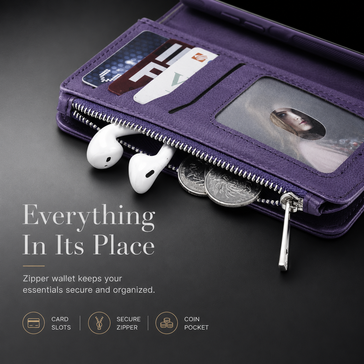 Premium iPhone Case Magnetic Detachable Wallet PU Leather Flip Cover Card Holder Kickstand Shockproof Full Coverage Protective Design