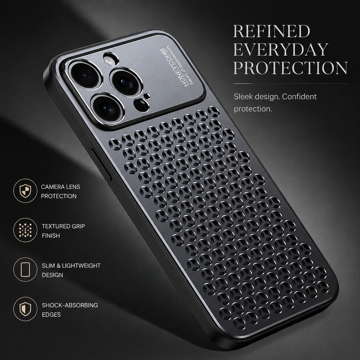 Premium iPhone Case Aluminum Alloy Protective Cover Breathable Metal Frame Shockproof Anti Fingerprint Scratch Resistant Slim Lightweight Design