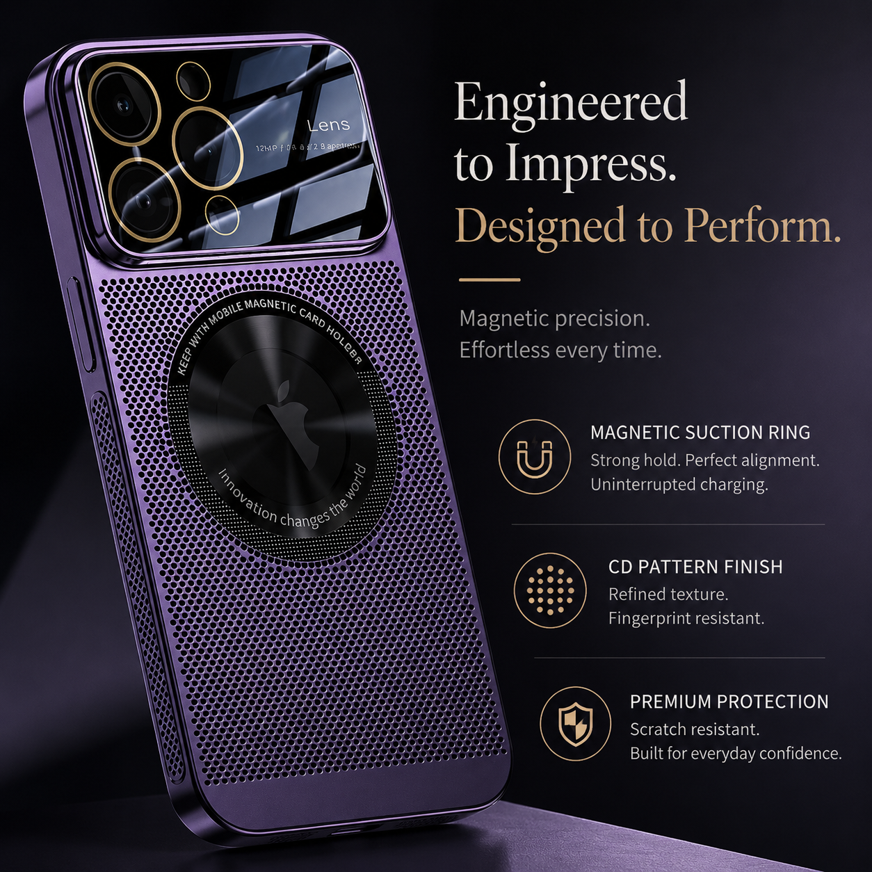Premium iPhone Case MagSafe Compatible Magnetic Protective Cover Cooling Mesh Back Shockproof Camera Lens Protection Slim Full Coverage