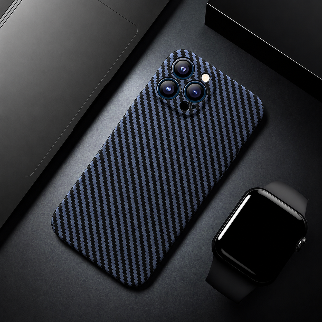 Premium iPhone Case Ultra Thin Carbon Fiber Matte Protective Cover Lightweight Anti Scratch Slim Hard Back Camera Protection Full Coverage
