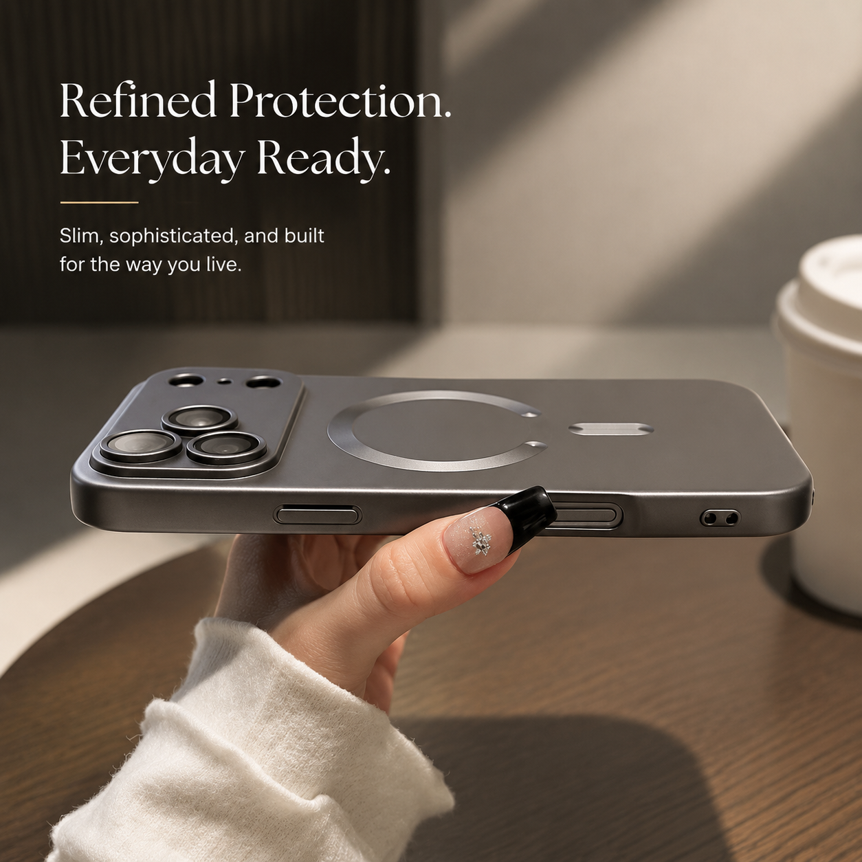 Premium iPhone Case MagSafe Compatible Magnetic Metallic Finish Shockproof Protective Cover Wireless Charging Camera Lens Protection Slim Soft Full Coverage