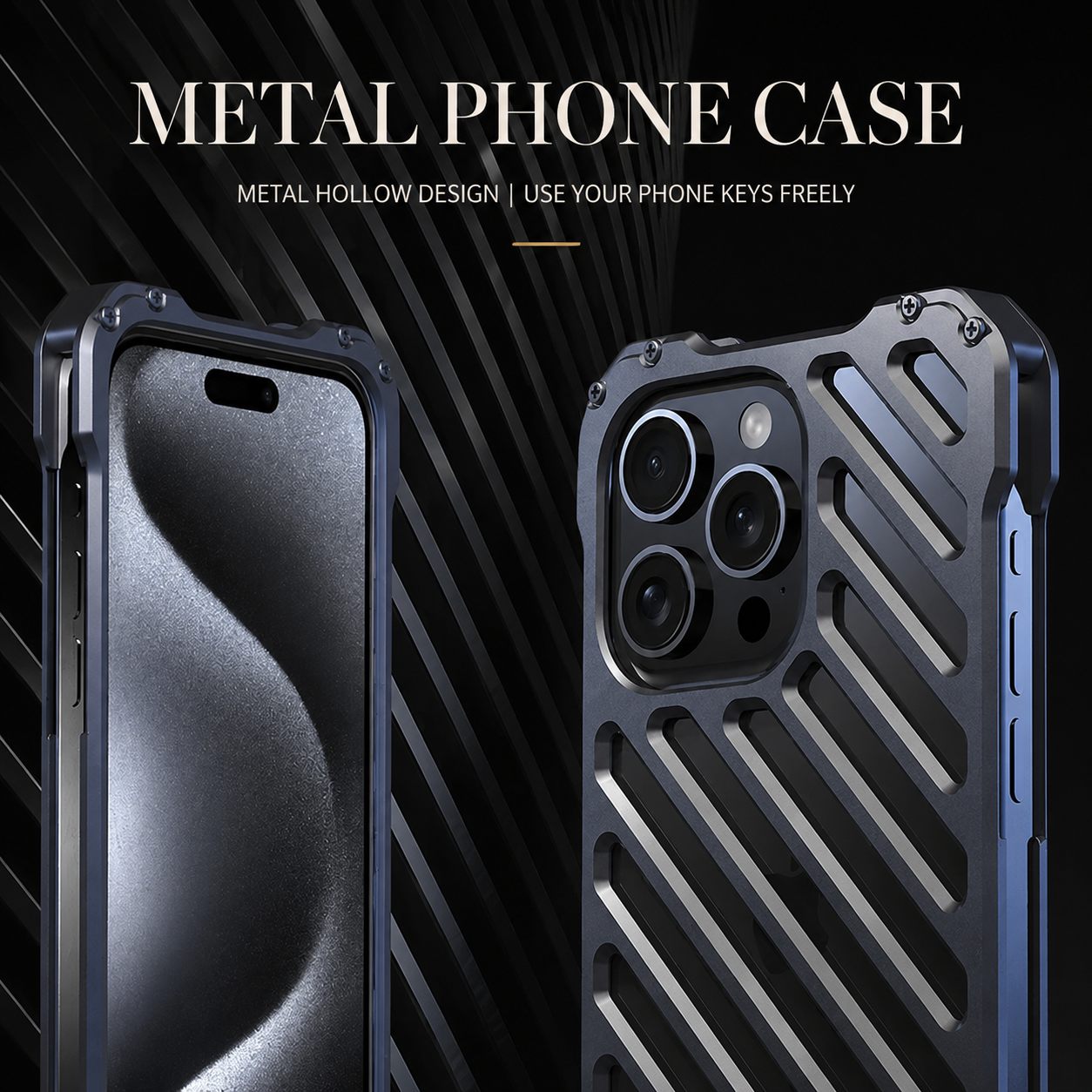 Premium iPhone Case Aluminum Alloy Armor Cover CNC Metal Dual Layer Shockproof Matte Non Slip Camera Protection Full Coverage Protective Design