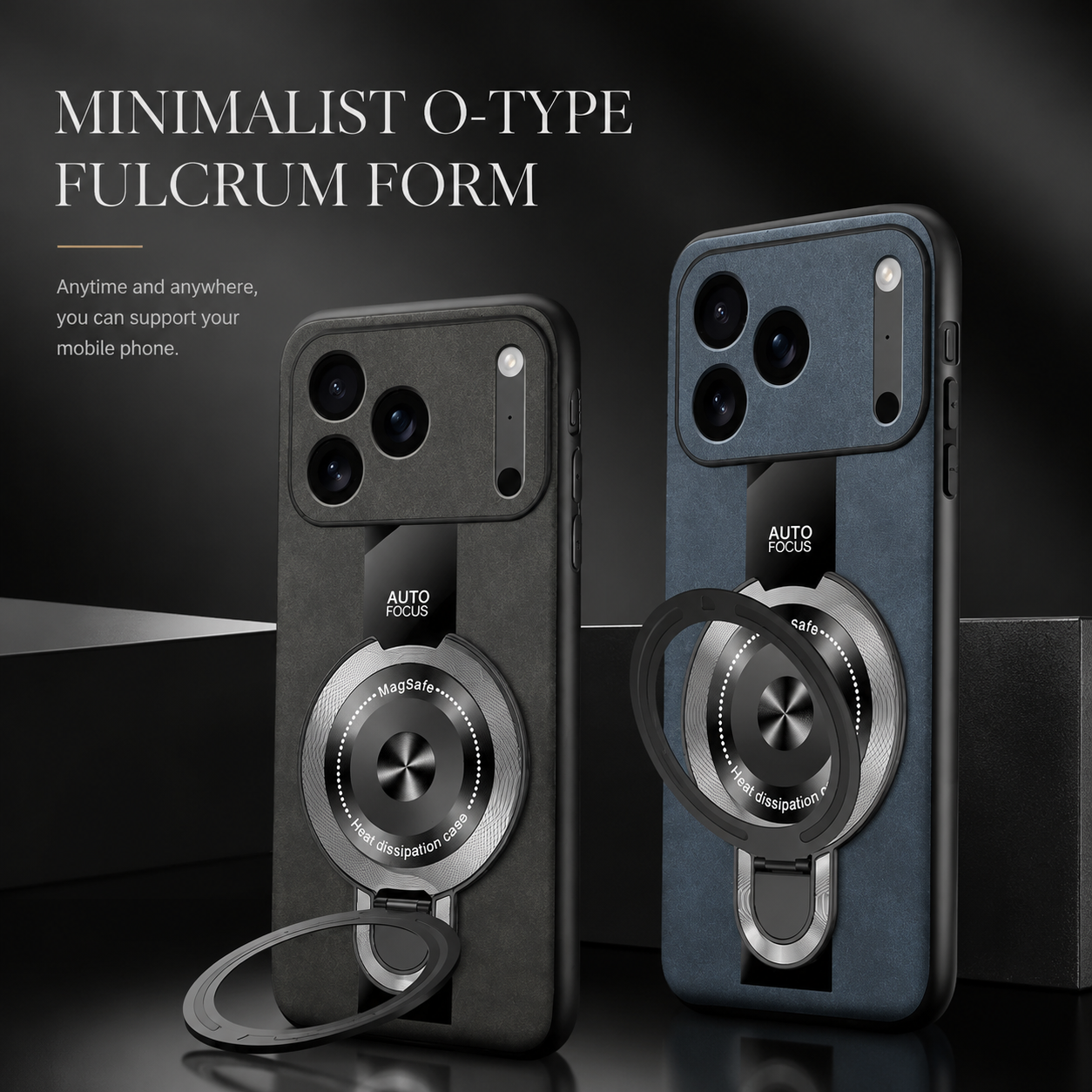 Premium iPhone Case Magnetic Matte Fiber MagSafe Compatible Ring Stand Shockproof PC TPU Silicone Hybrid Slim Full Coverage Protective Design