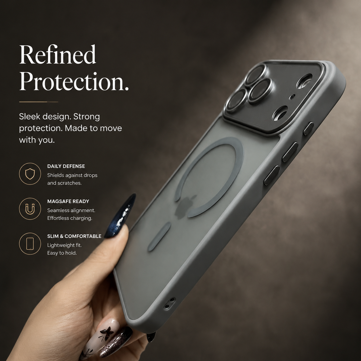 Premium iPhone Case MagSafe Compatible Matte Translucent Cover Magnetic PC TPU Hybrid Shockproof Anti Fingerprint Protective Slim Case