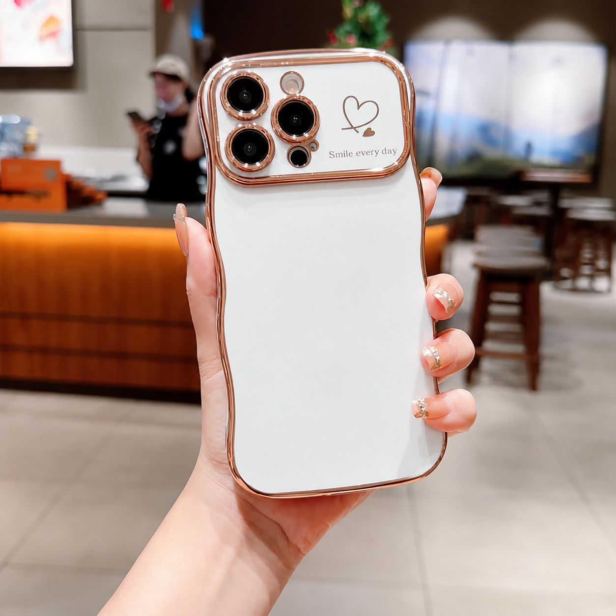 Premium iPhone Case MagSafe Compatible Transparent Plating Wave Heart Design Shockproof Protective Cover Camera Lens Protection Ultra Thin Full Coverage
