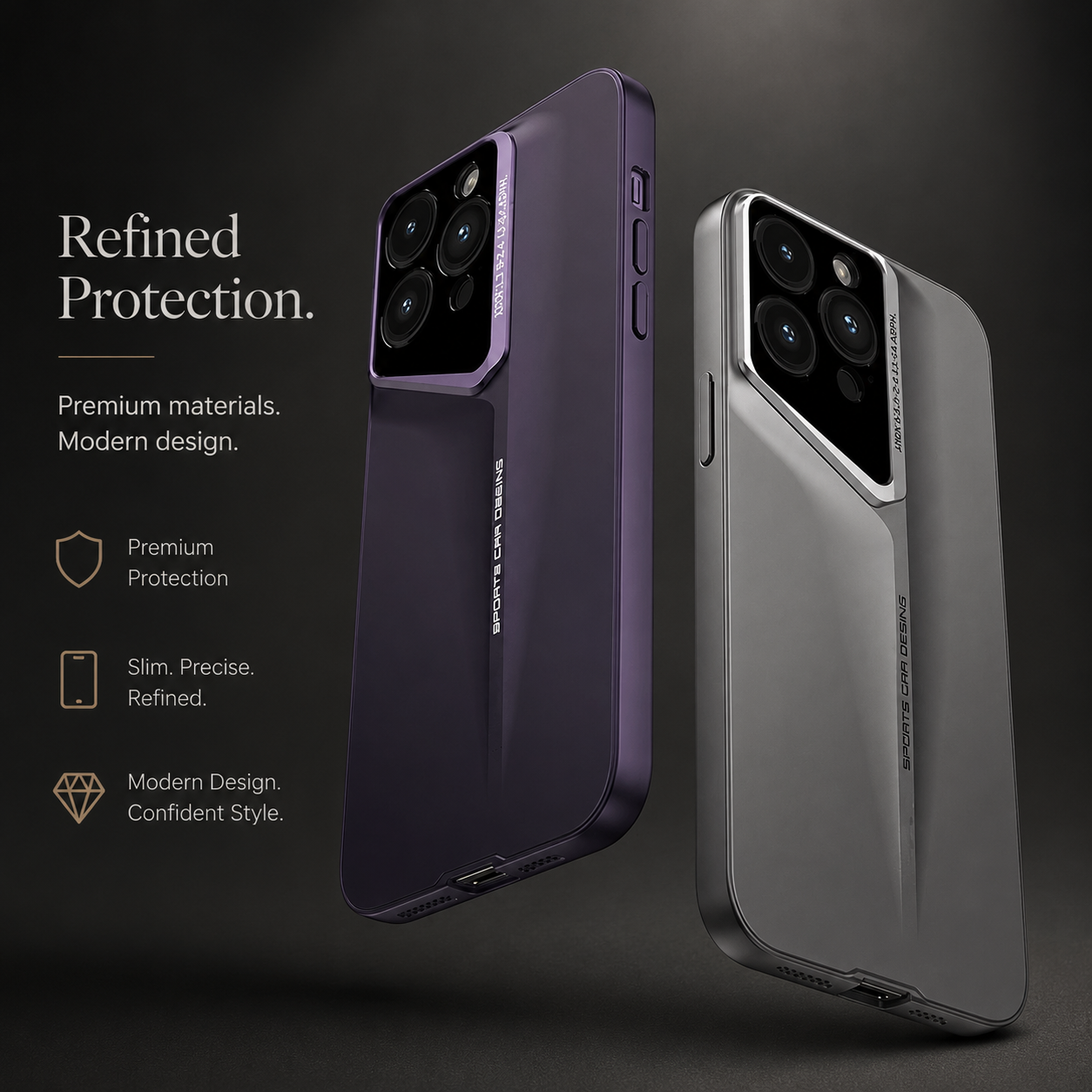 Premium iPhone Case Ultra Slim Magnetic Hard PC Cover Matte Blade Texture Frosted Lens Protection Shockproof Non Slip Full Coverage Design