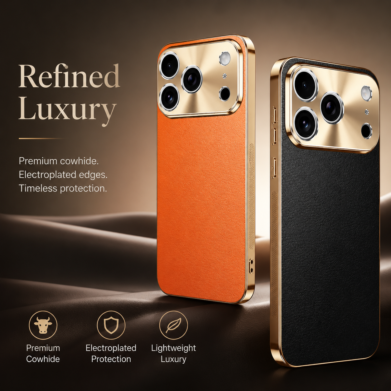Premium iPhone Case MagSafe Compatible Magnetic Leather Cover Electroplated Frame Shockproof Protective Camera Lens Protection Full Coverage Slim Design
