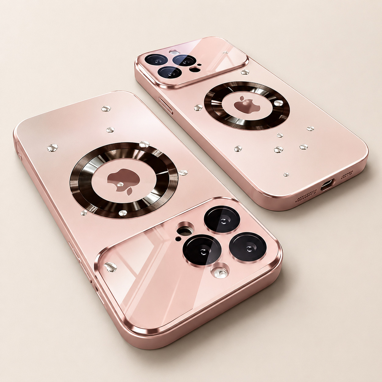 Premium iPhone Case MagSafe Compatible Magnetic Electroplated Glass Cover Shockproof Protective Camera Lens Protection Slim Reflective Hard Back