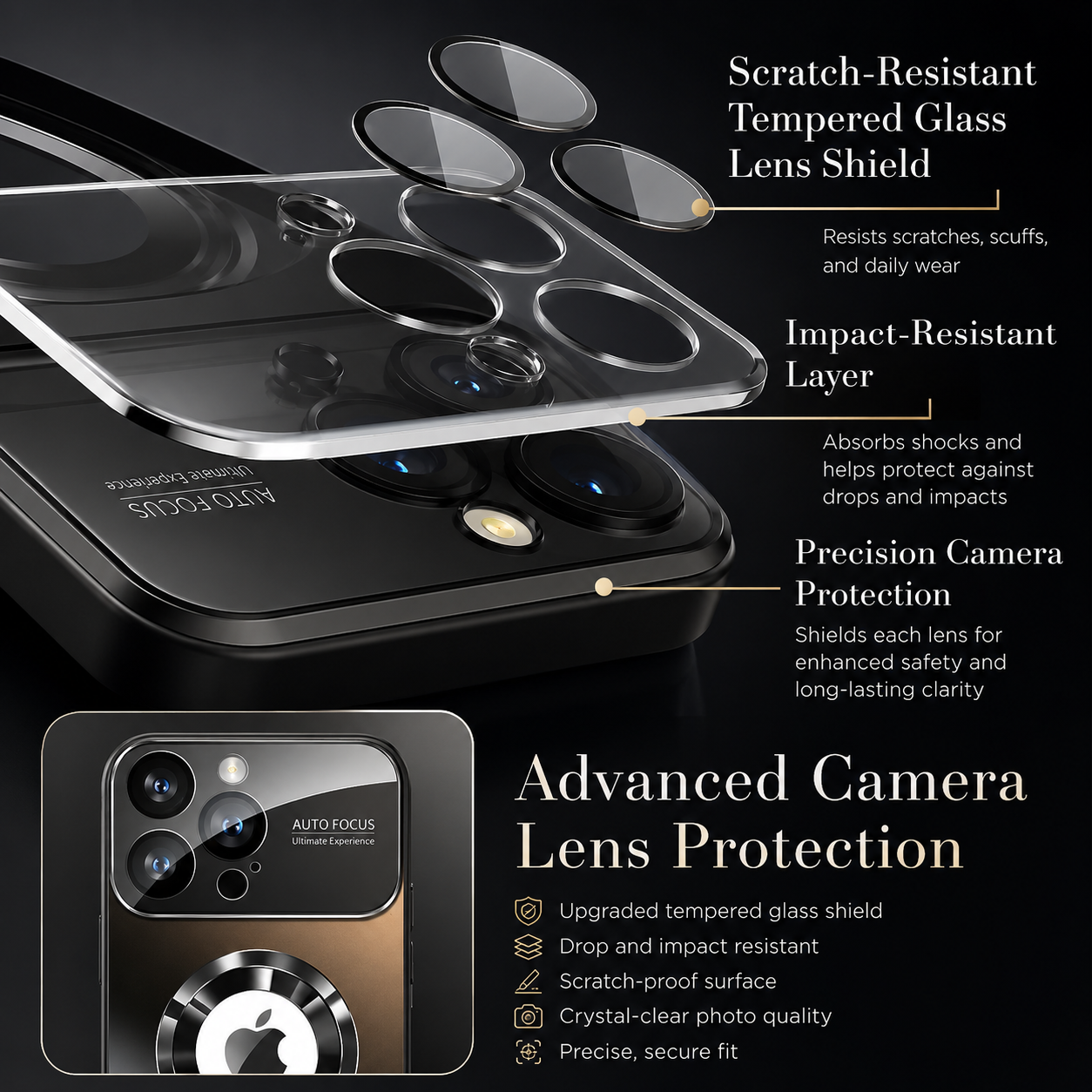 Premium iPhone Case MagSafe Compatible Magnetic Electroplated Glass Cover Shockproof Protective Camera Lens Protection Slim Reflective Hard Back