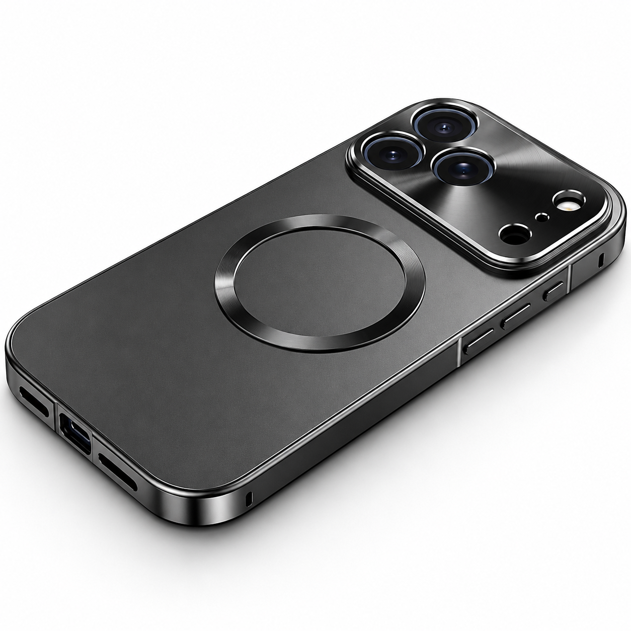 Premium iPhone Case MagSafe Compatible Magnetic Aluminum Frame Frosted Matte Shockproof Protective Camera Lens Protection Ultra Thin Full Coverage