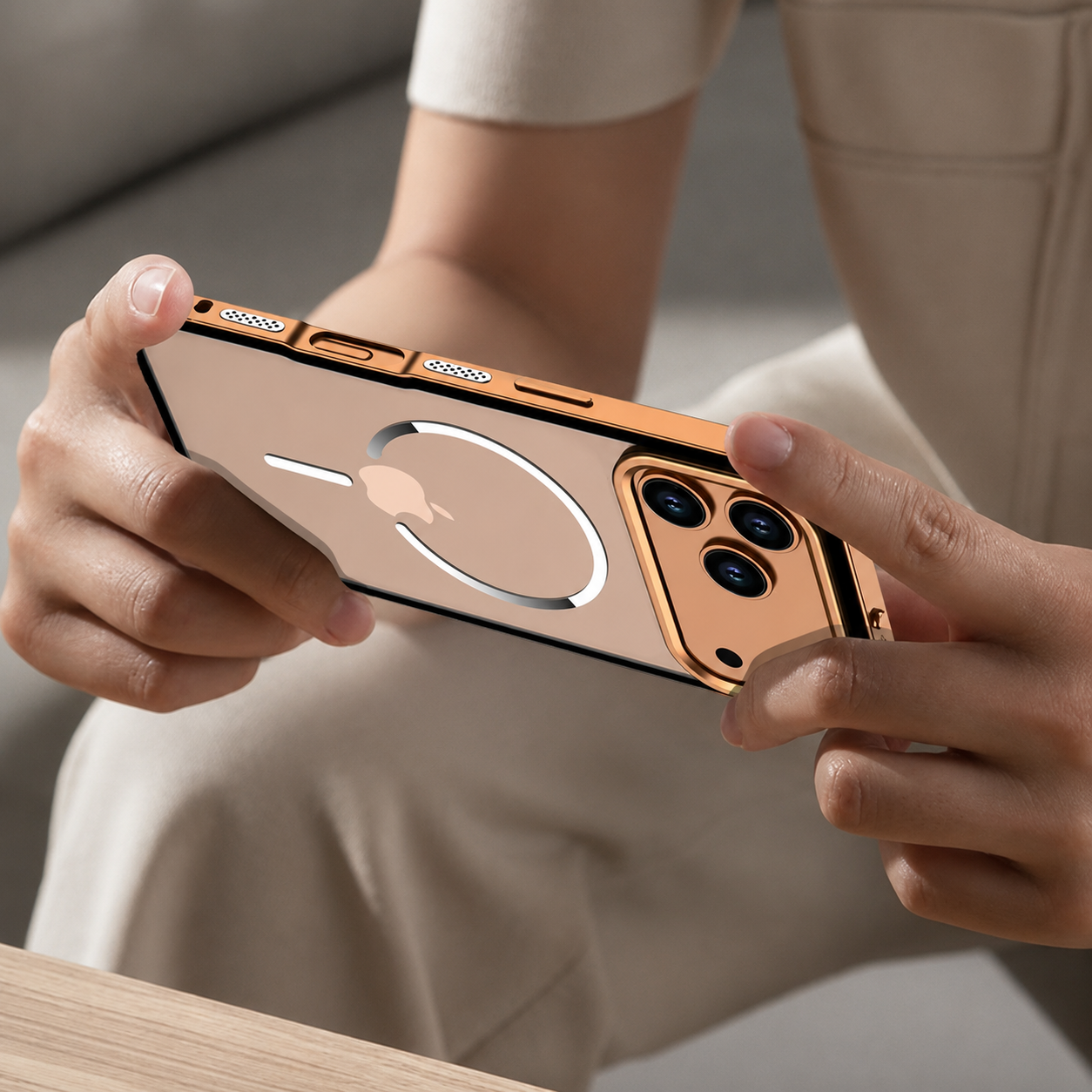 Premium iPhone Case MagSafe Compatible Magnetic Aluminum Frame Frosted Matte Shockproof Protective Camera Lens Protection Slim Design Full Coverage