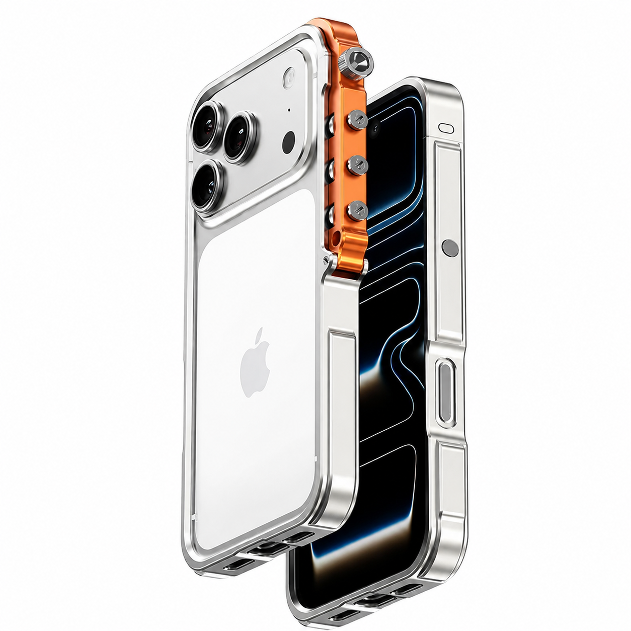 Premium iPhone Case Magnetic Aluminum Alloy Cyberpunk Bumper Heat Dissipation Shockproof Non Slip Lightweight Full Coverage Protective Design