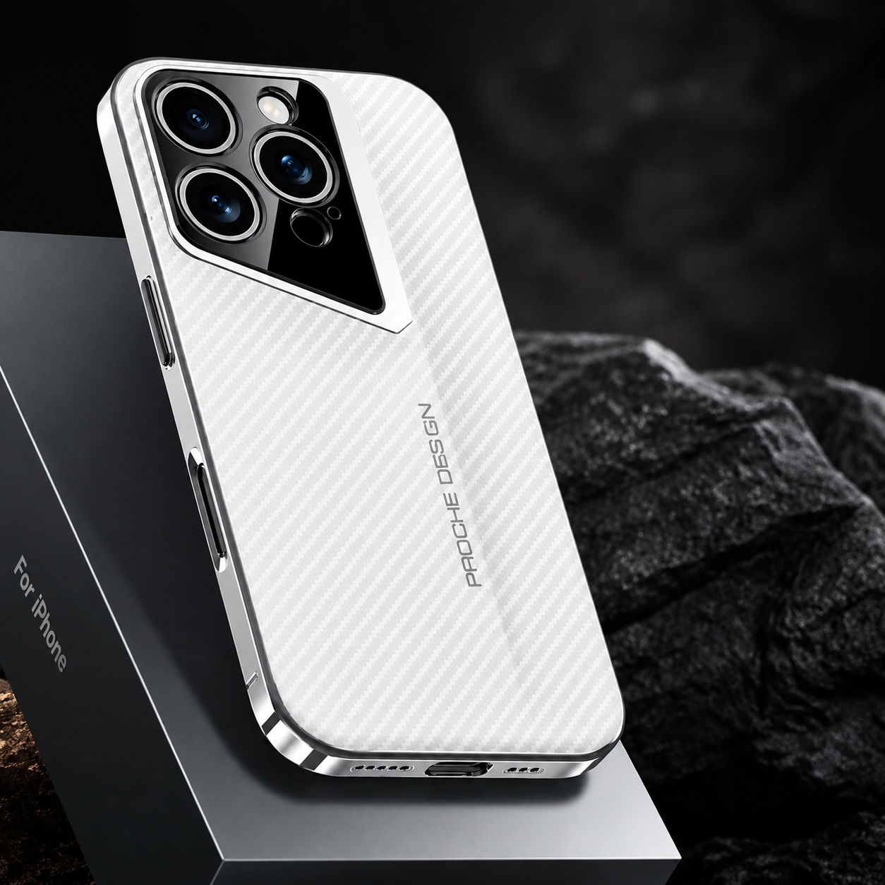 Premium iPhone Case Carbon Fiber Electroplated Protective Cover MagSafe Compatible Magnetic Shockproof Non Slip Anti Fingerprint Full Coverage Design