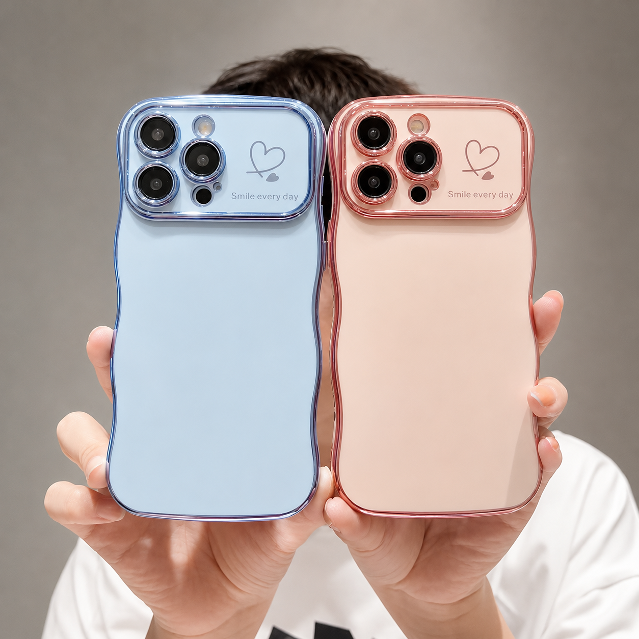 Premium iPhone Case MagSafe Compatible Transparent Plating Wave Heart Design Shockproof Protective Cover Camera Lens Protection Ultra Thin Full Coverage