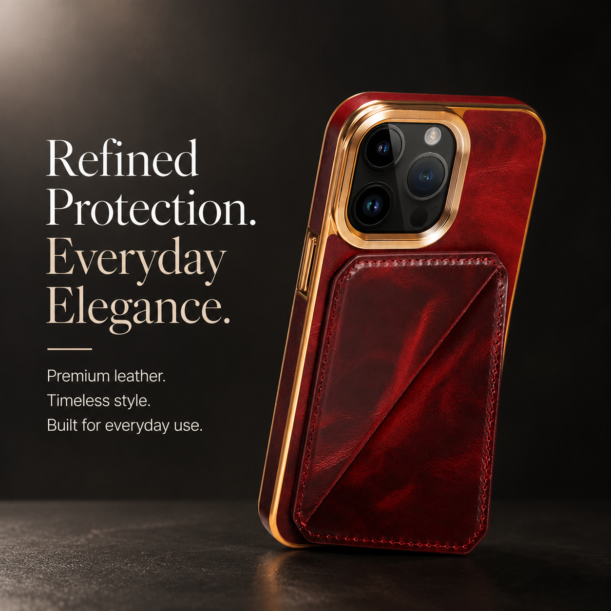 Premium iPhone Case Genuine Cowhide Leather Wallet Cover MagSafe Compatible Magnetic Card Holder Shockproof Camera Protection Slim Full Coverage