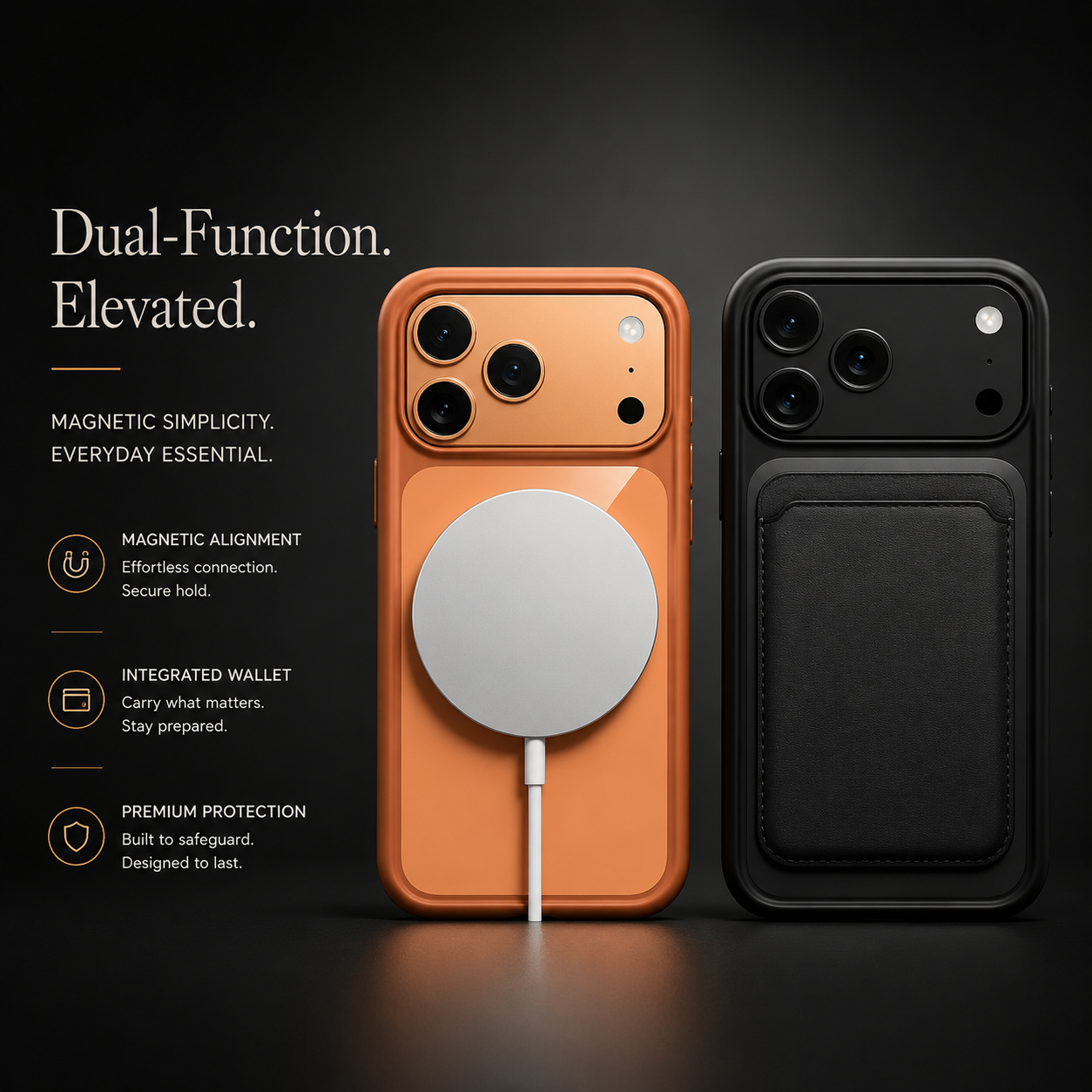 Premium iPhone Case MagSafe Compatible Clear Transparent Back Shockproof Armor Protective Cover Camera Control Button Anti Scratch Slim Full Coverage Design