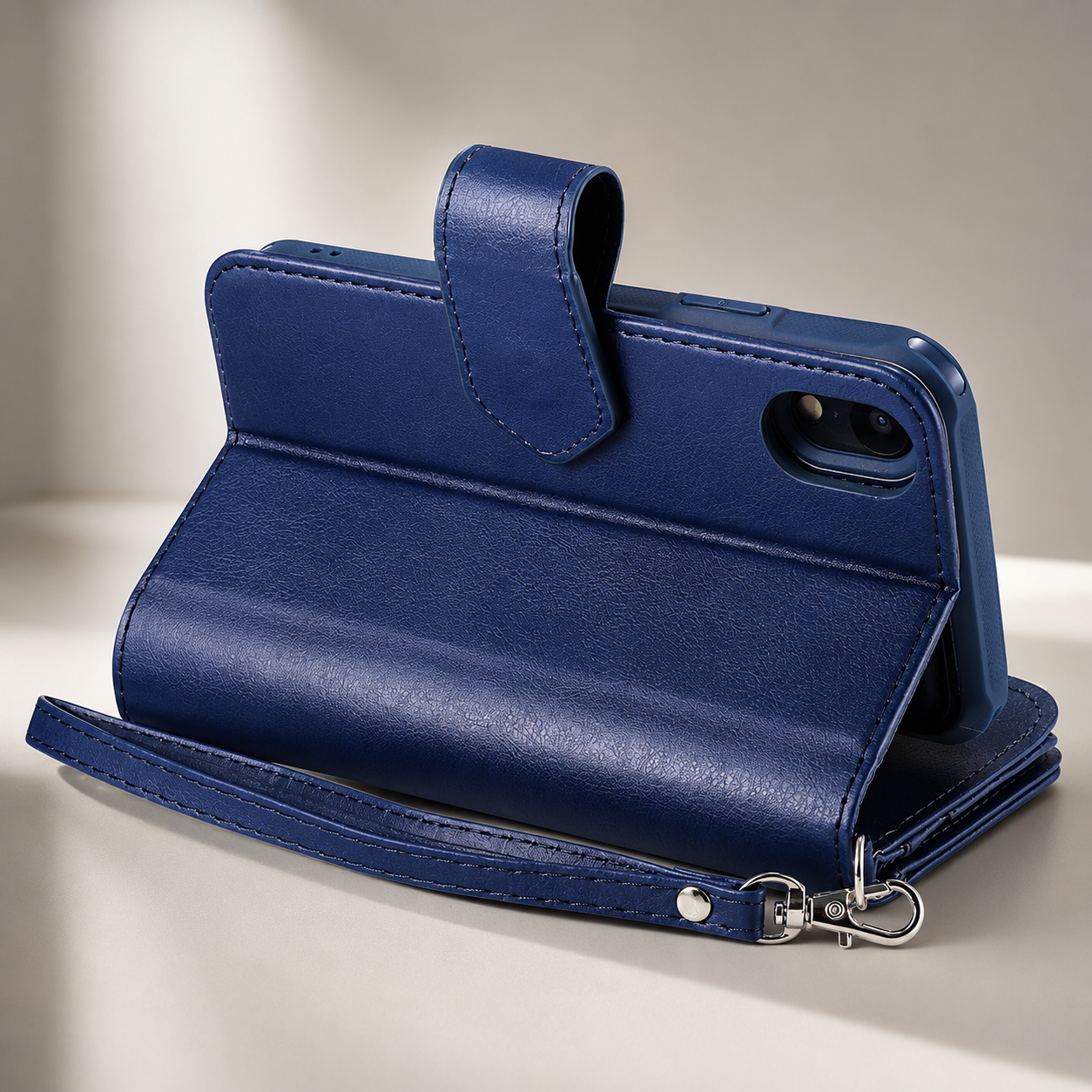 Premium iPhone Case Magnetic Detachable Wallet PU Leather Flip Cover Card Holder Kickstand Shockproof Full Coverage Protective Design
